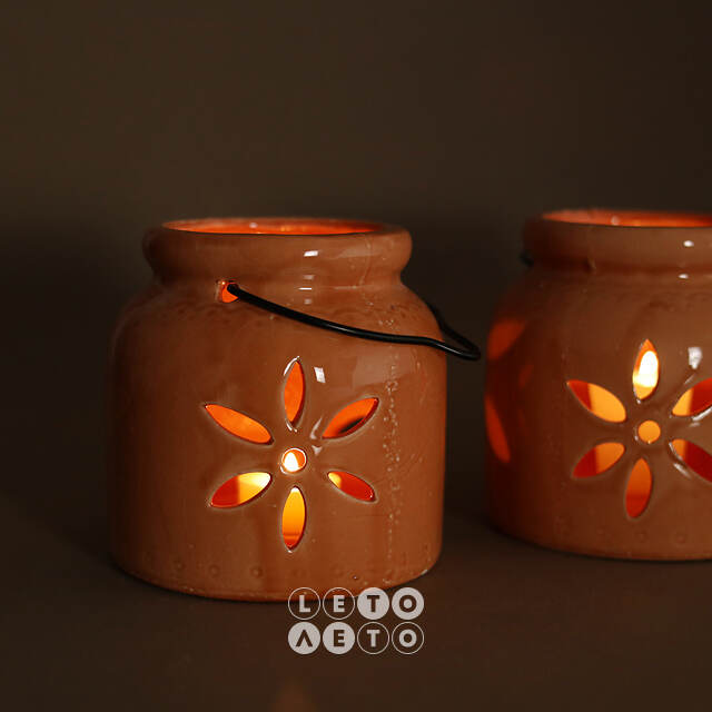 Керамический подсвечник Sevilla Flower 12 см Kaemingk