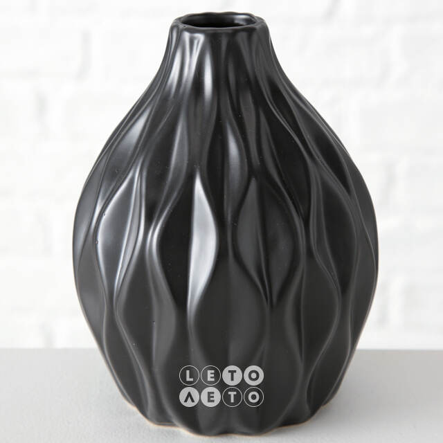 Фарфоровая ваза для цветов Masconni: Black Pearl 15 см Boltze