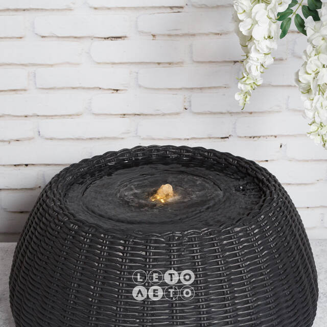 Декоративный фонтан Sorrento Nero 54*28 см с LED подсветкой Kaemingk