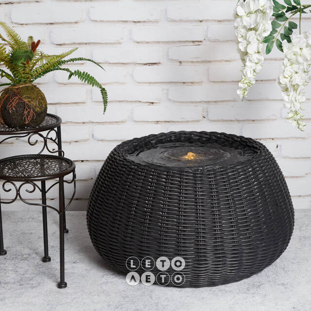 Декоративный фонтан Sorrento Nero 54*28 см с LED подсветкой Kaemingk