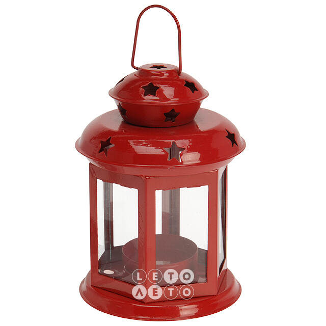Подсвечник Волшебный Фонарик 14 см красный Koopman
