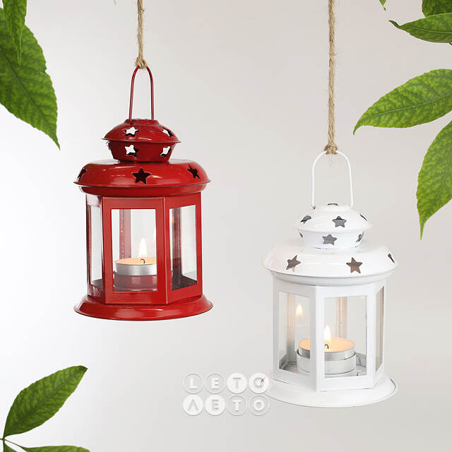 Подсвечник Волшебный Фонарик 14 см красный Koopman