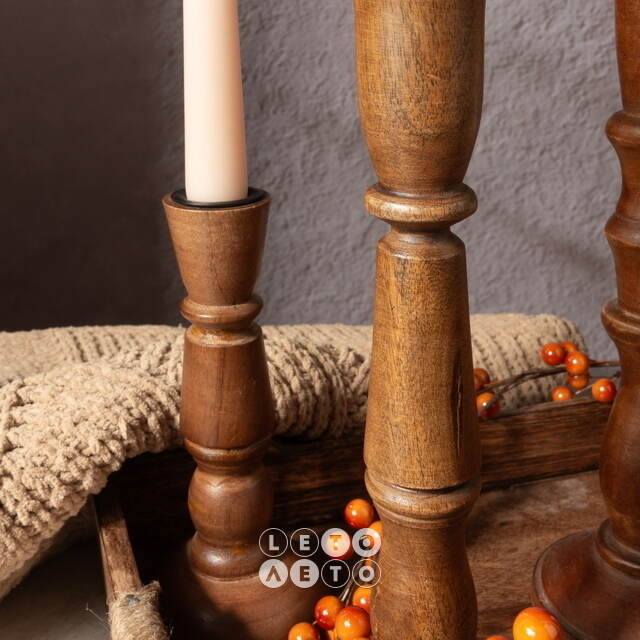Деревянный подсвечник Andrea Ferraro 18 см Koopman