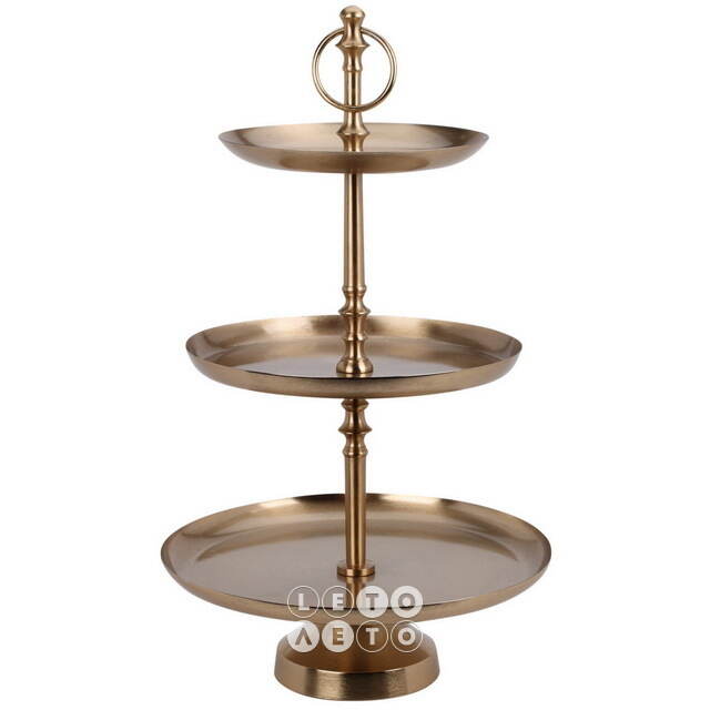 Трехъярусная этажерка для фруктов Jessie 50*30 см золотая Koopman