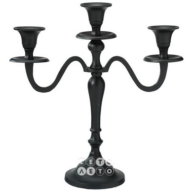 Подсвечник канделябр на 3 свечи Nocturne Noir 30 см Koopman (Купман)