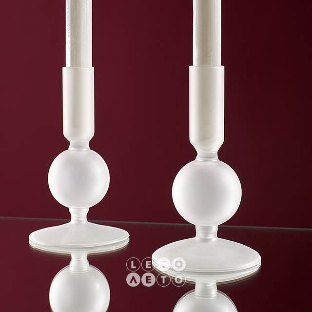 Стеклянный подсвечник Del Vetro - Merano 14*8 см белый Koopman