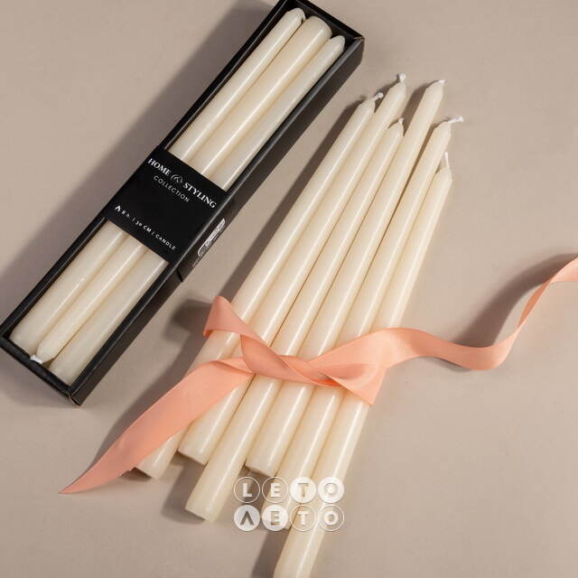 Высокие свечи Лингфилд 30 см, 6 шт, слоновая кость Koopman (Купман)