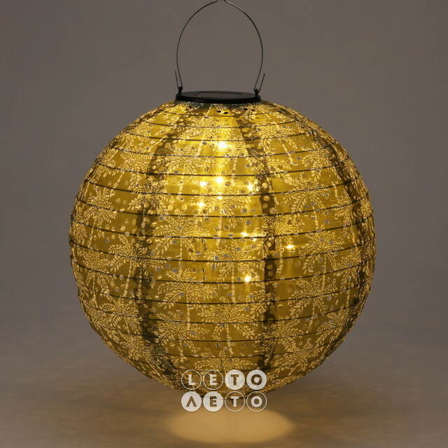 Китайский фонарик на солнечной батарее Solar Barton Stacy 30 см зеленый, IP44 Koopman