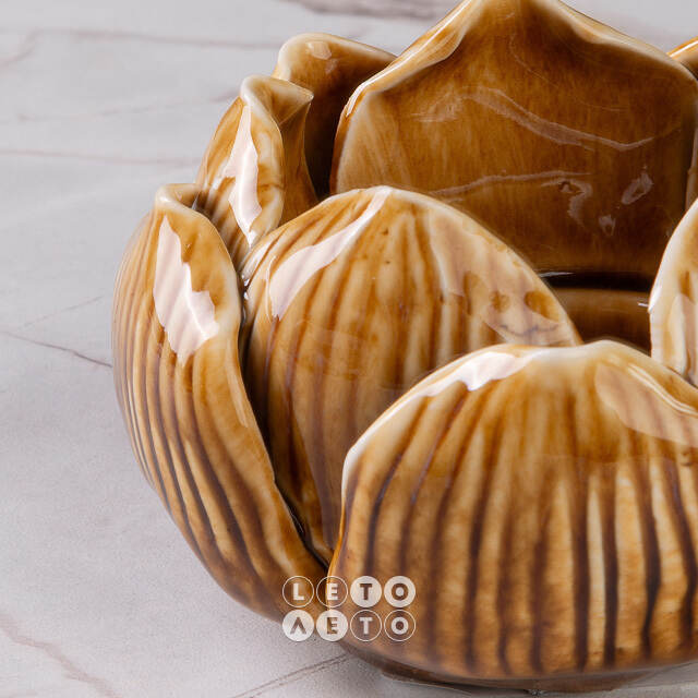 Керамический подсвечник Лотос 9 см бежевый Koopman (Купман)