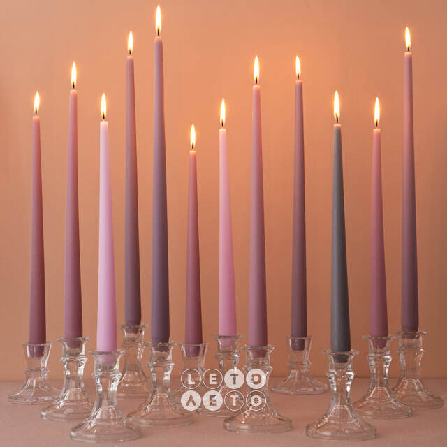Высокая свеча 40 см Андреа Velvet роза капучино Candleslight