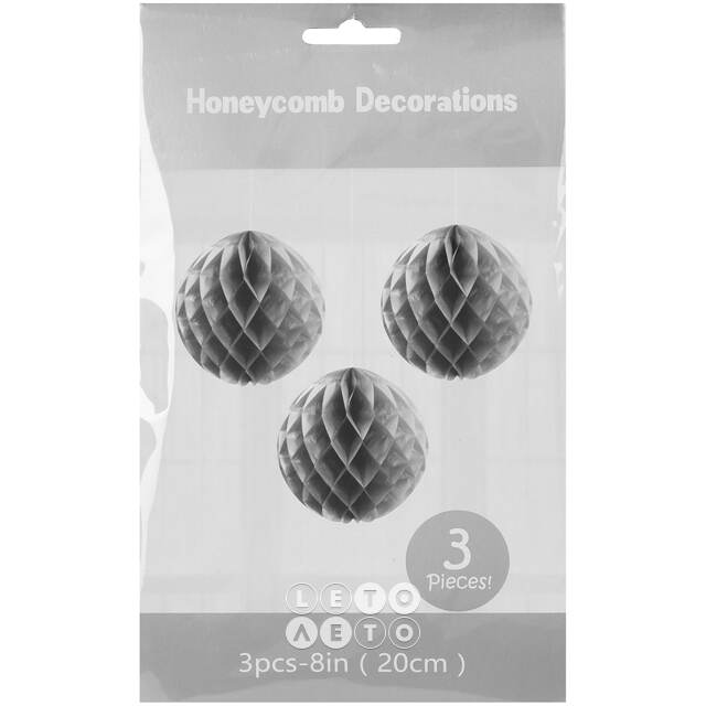 Набор шаров из бумаги Серебристое Оригами 20 см, 3 шт Koopman