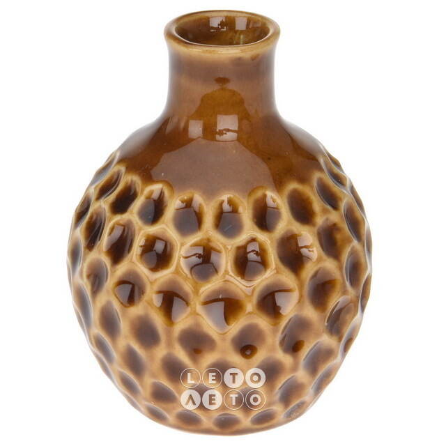 Фарфоровая ваза Honeycombs 10 см медовая Koopman