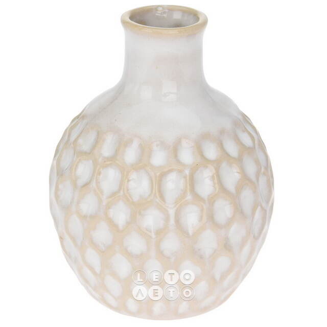 Фарфоровая ваза Honeycombs 10 см белая Koopman