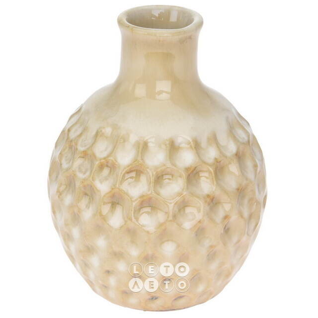 Фарфоровая ваза Honeycombs 10 см кремовая Koopman