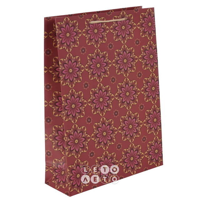 Подарочный пакет Motivo Floreale 35*25 см бургунди Koopman