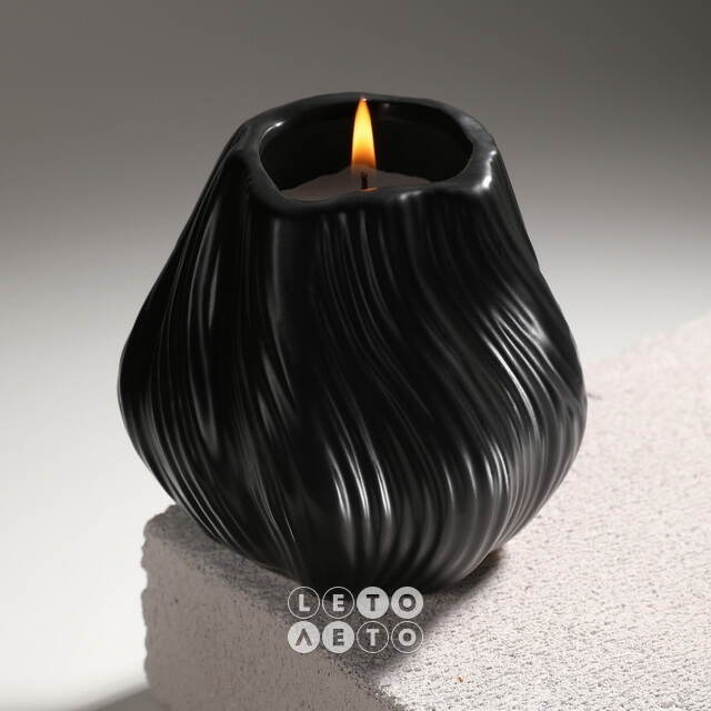 Свеча в стакане Flourish 9 см черная Koopman