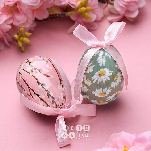 Пасхальные украшения Яйца - Flower Easter 7 см, 2 шт Koopman