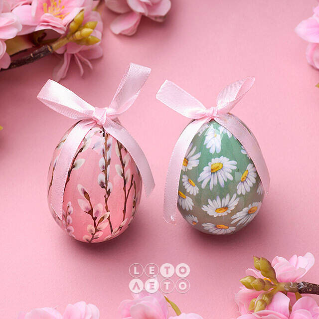 Пасхальные украшения Яйца - Flower Easter 7 см, 2 шт Koopman