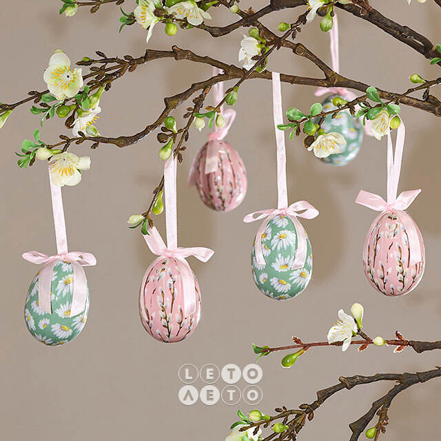 Пасхальные украшения Яйца - Flower Easter 7 см, 2 шт Koopman