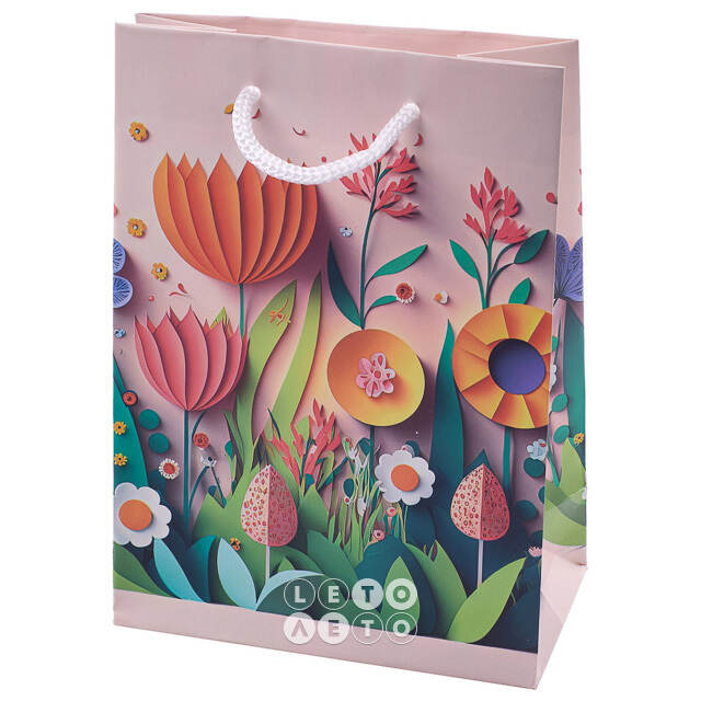 Подарочный пакет Spring Flowero 16 см розовый Koopman