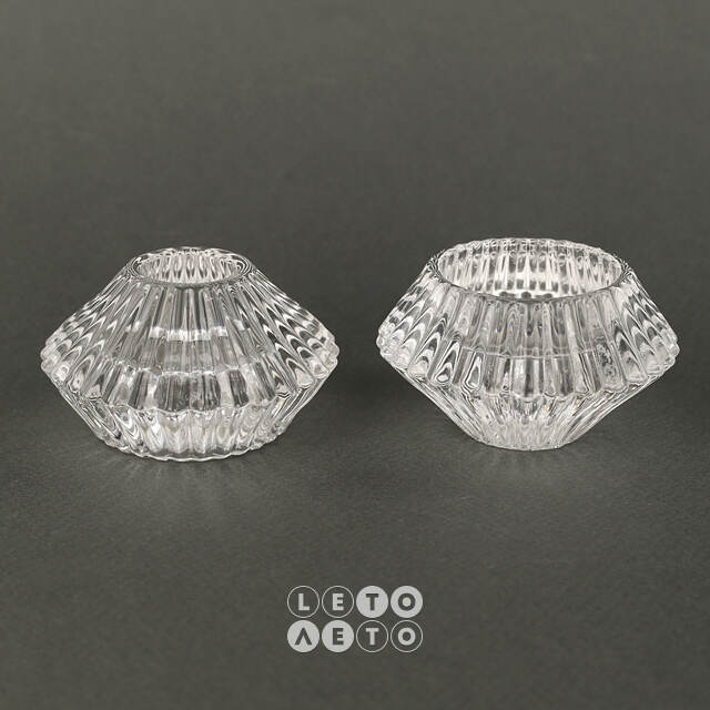 Стеклянный подсвечник Josephine 7 см прозрачный, двусторонний Koopman