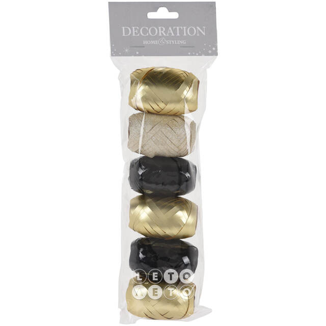 Набор лент для упаковки подарков Gatsby Charm 5 мм*10 м, 6 шт Koopman