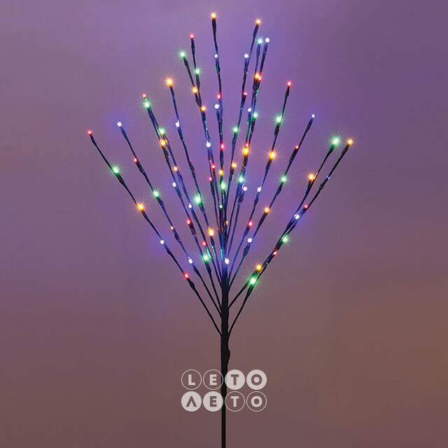 Светодиодное дерево Лейтон 110 см, 80 разноцветных LED ламп, на батарейках, таймер, IP44 Koopman (Купман)