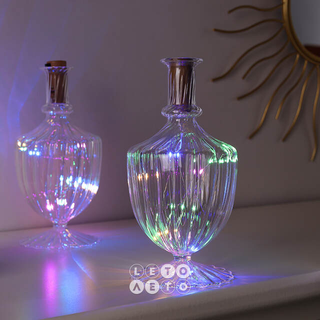 Гирлянда - пробка для бутылки Капельки, 8 разноцветных LED ламп, на батарейках, IP20 Koopman