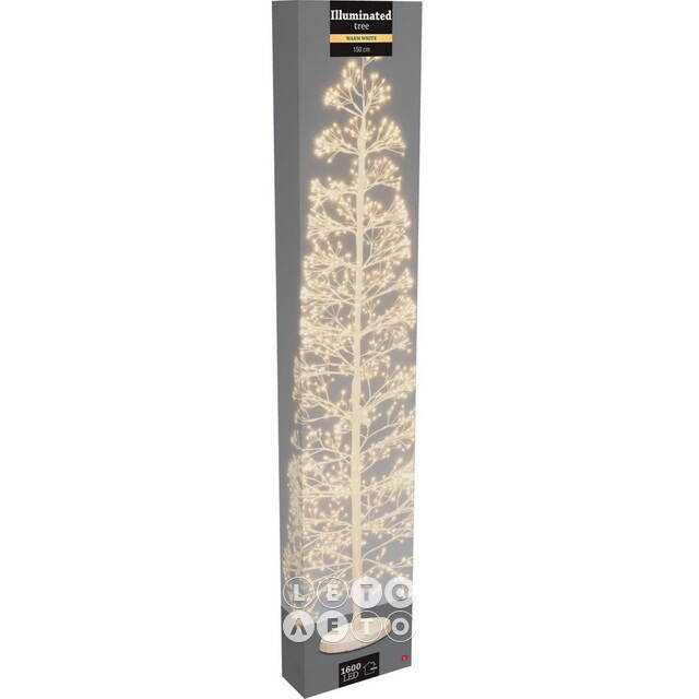 Светодиодная елка Люмивия 150 см белая, 1600 теплых белых LED ламп, IP44 Koopman (Купман)