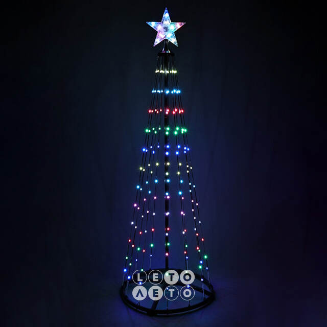 Светодиодная елка Радианта 150 см, 154 RGB LED ламп, пульт управления, контроллер, IP44 Koopman (Купман)