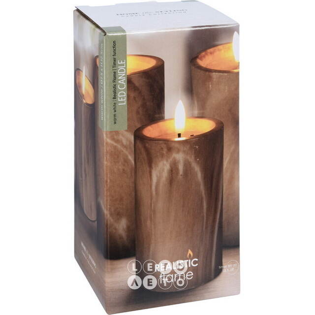 Светодиодная свеча с имитацией пламени Белпер 12.5 см, на батарейках, таймер Koopman (Купман)