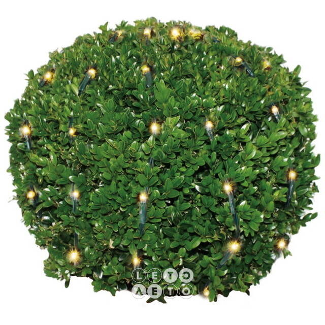 Гирлянда Сетка Самшит на дерево/куст 0.9 м, 100 теплых белых LED ламп, зеленый ПВХ, IP44 Koopman (Купман)