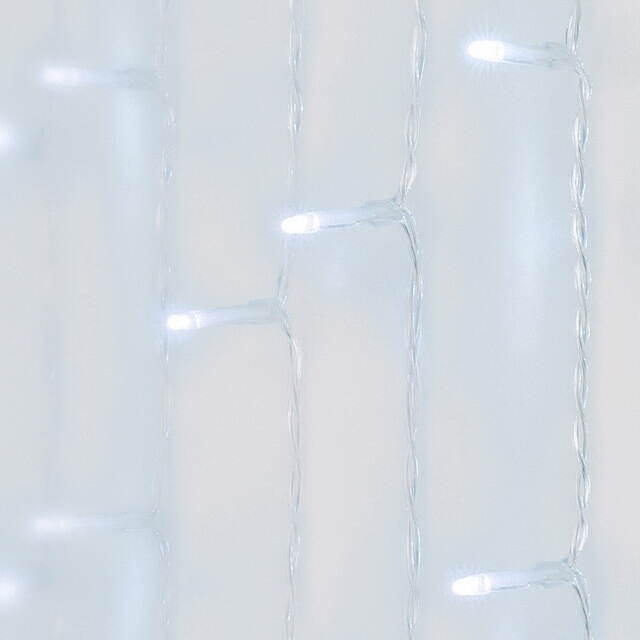 Светодиодный занавес Koopman 2*3 м, 480 холодных белых LED ламп, прозрачный ПВХ, контроллер, IP44 Koopman