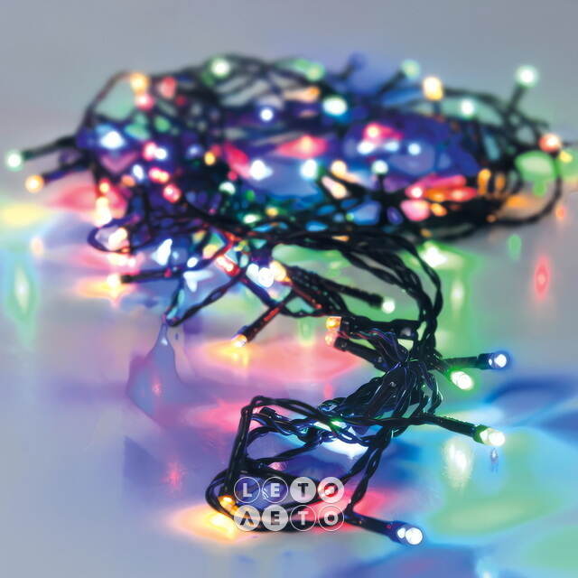 Светодиодная гирлянда Koopman Comfort 13.5 м, 180 разноцветных LED ламп, зеленый ПВХ, контроллер, таймер, IP44 Koopman (Купман)