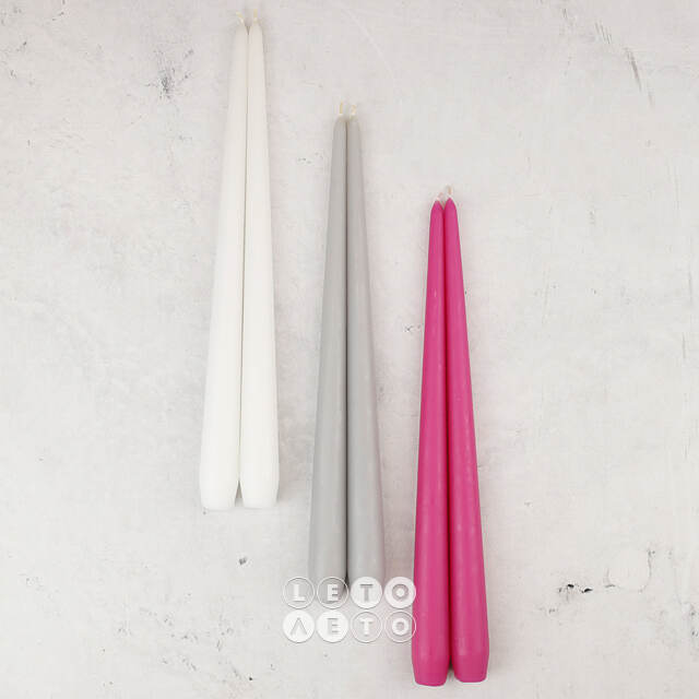 Высокие свечи 30 см Андреа Velvet белые, 5 шт Candleslight