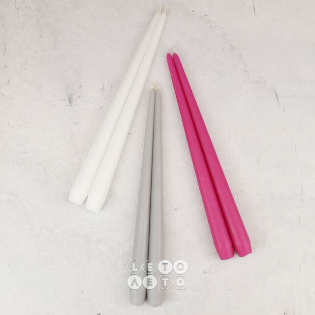 Высокие свечи 40 см Андреа Velvet белые, 10 шт Candleslight