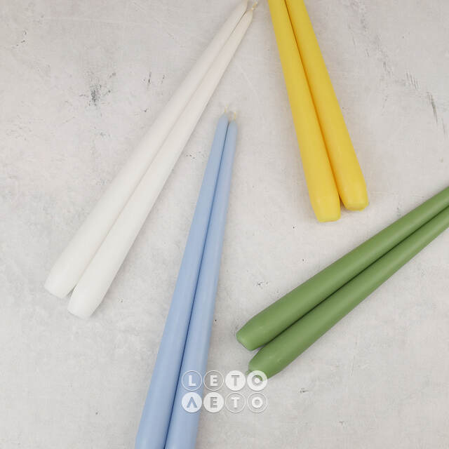Высокие свечи 30 см Андреа Velvet желтые, 5 шт Candleslight