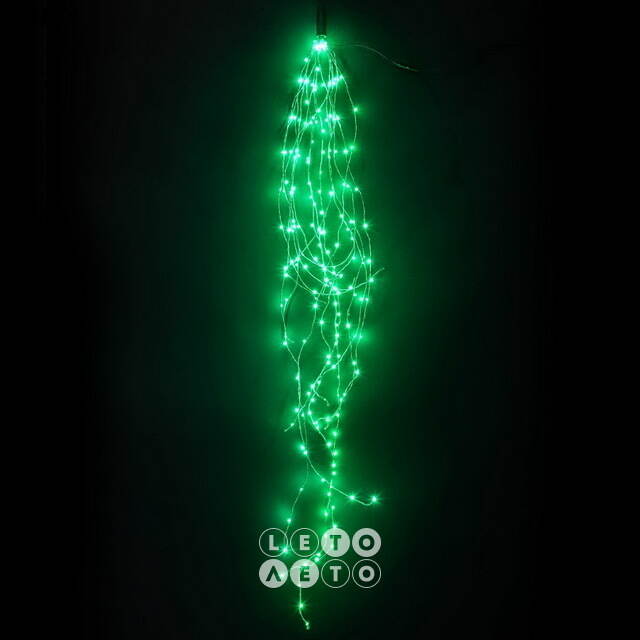 Гирлянда Лучи Росы 15*1.5 м, 200 зеленых MINILED ламп, серебряная проволока BEAUTY LED