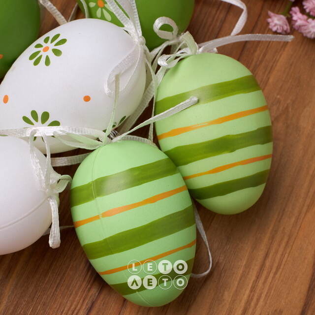Пасхальные подвески Яйца - Green Easter 6 см, 6 шт Breitner