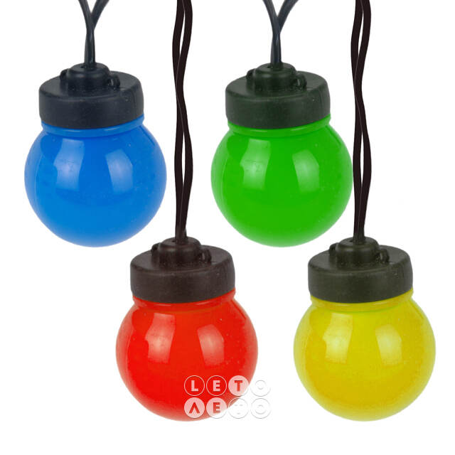 Гирлянда из лампочек Cantarrana 9.5 м, 20 ламп, разноцветные LED, черный ПВХ, IP44 Koopman