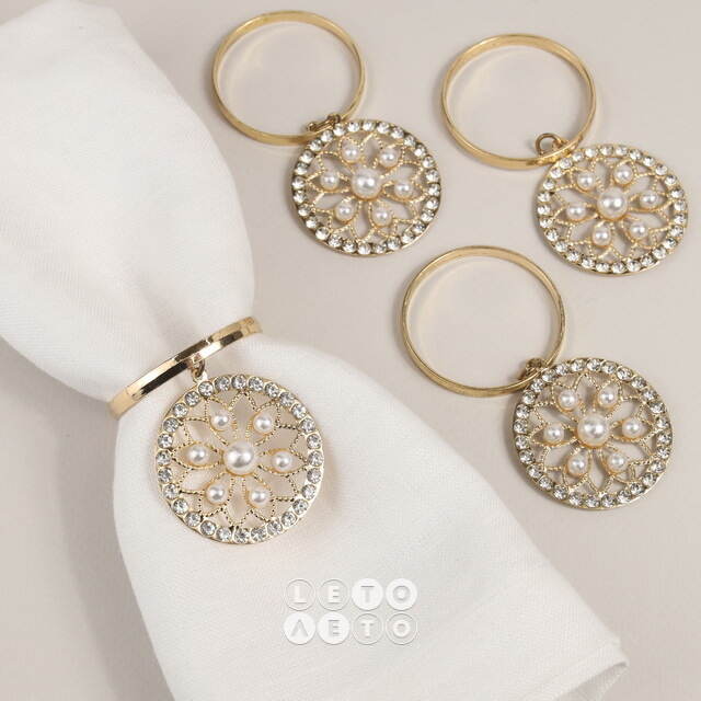 Кольца для салфеток Mandala Flower - Gold, 4 шт Koopman