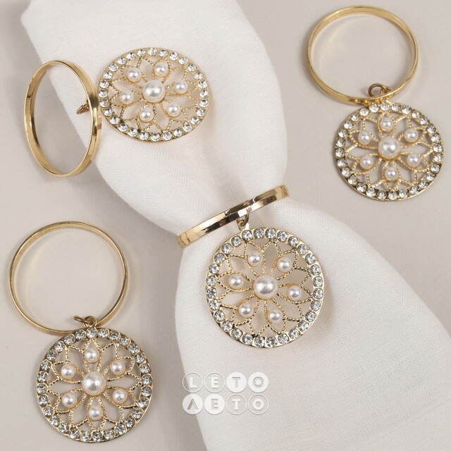 Кольца для салфеток Mandala Flower - Gold, 4 шт Koopman