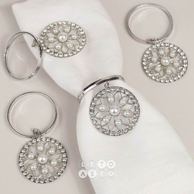 Кольца для салфеток Mandala Flower  - Silver, 4 шт Koopman