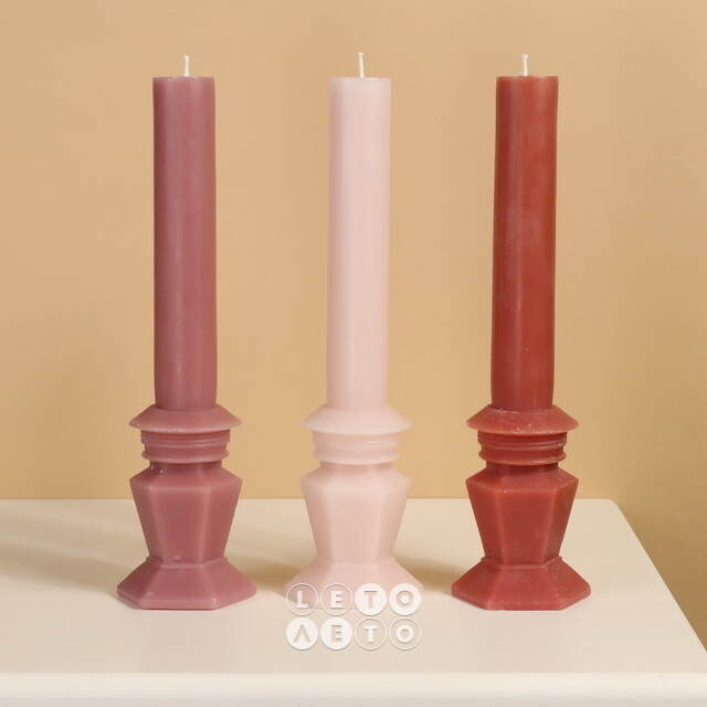 Декоративная свеча Caserta Royale: Blush Pink 25 см Kaemingk