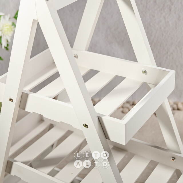 Деревянная этажерка Лора 70*60 см белая Koopman (Купман)