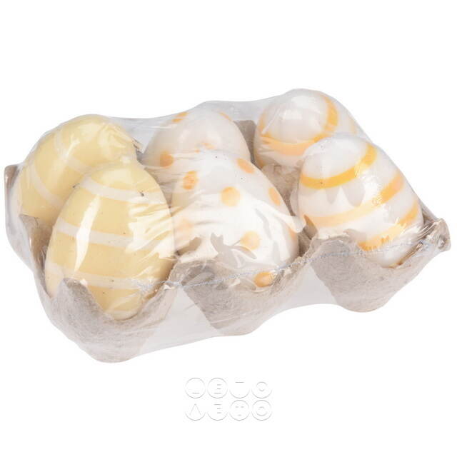 Пасхальные свечи Яйца: Bright Easter 6 см желтые, 4 шт Koopman