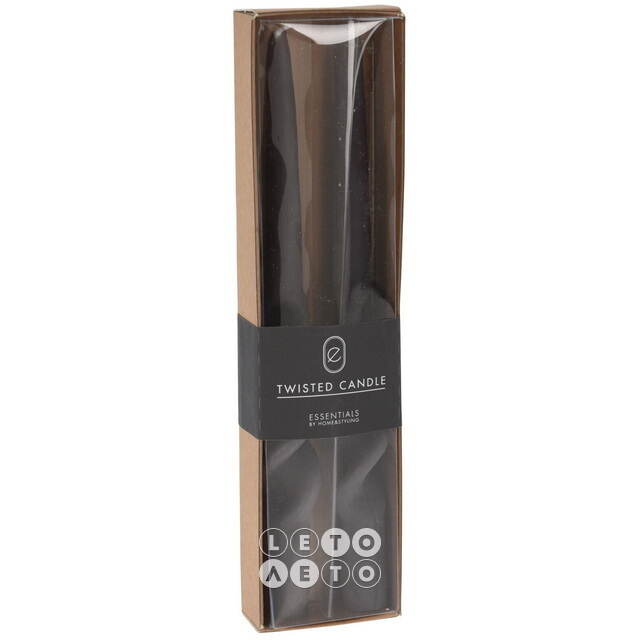 Свечи витые De Mala 23 см, 2 шт, антрацитовые Koopman