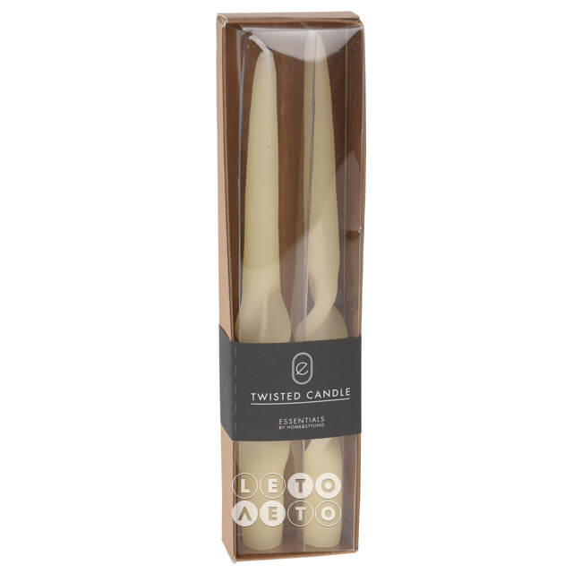 Свечи витые De Mala 23 см, 2 шт, белые Koopman