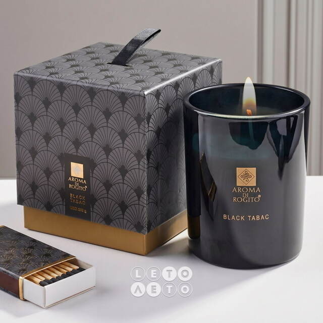 Ароматическая свеча в стакане Aroma di Rogito - Black Tabac 10*8 см Koopman (Купман)