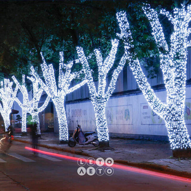Клип Лайт - Спайдер Quality Light 100 м, 1000 холодных белых LED ламп, с мерцанием, прозрачный ПВХ, IP44 BEAUTY LED